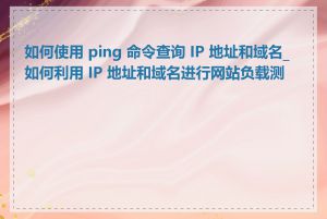 如何使用 ping 命令查询 IP 地址和域名_如何利用 IP 地址和域名进行网站负载测试