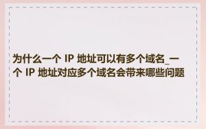 为什么一个 IP 地址可以有多个域名_一个 IP 地址对应多个域名会带来哪些问题