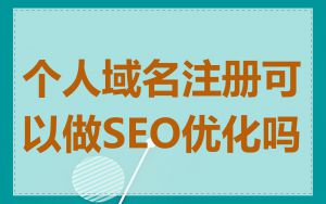 个人域名注册可以做SEO优化吗