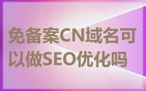 免备案CN域名可以做SEO优化吗