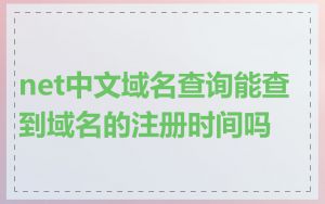 net中文域名查询能查到域名的注册时间吗