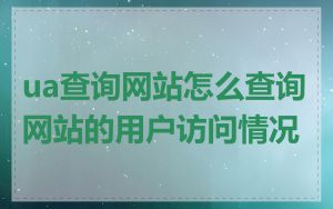 ua查询网站怎么查询网站的用户访问情况