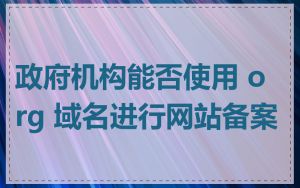 政府机构能否使用 org 域名进行网站备案