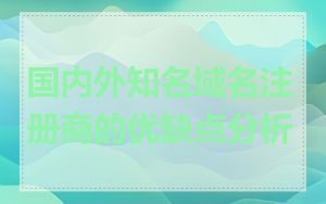 国内外知名域名注册商的优缺点分析