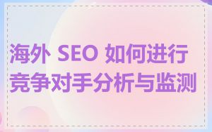 海外 SEO 如何进行竞争对手分析与监测