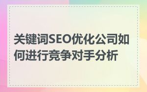 关键词SEO优化公司如何进行竞争对手分析