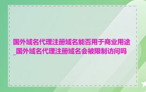 国外域名代理注册域名能否用于商业用途_国外域名代理注册域名会被限制访问吗