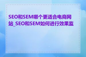 SEO和SEM哪个更适合电商网站_SEO和SEM如何进行效果监测