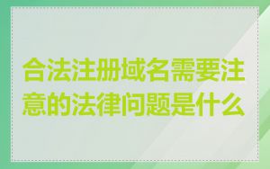 合法注册域名需要注意的法律问题是什么