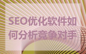 SEO优化软件如何分析竞争对手