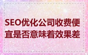 SEO优化公司收费便宜是否意味着效果差