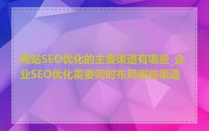 网站SEO优化的主要渠道有哪些_企业SEO优化需要同时布局哪些渠道