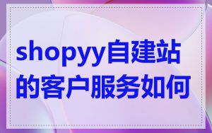 shopyy自建站的客户服务如何