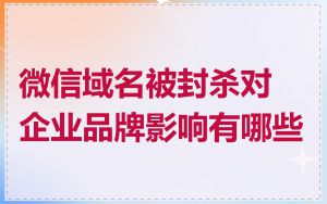 微信域名被封杀对企业品牌影响有哪些