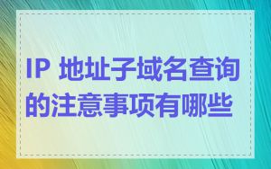 IP 地址子域名查询的注意事项有哪些