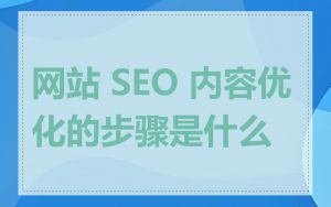 网站 SEO 内容优化的步骤是什么