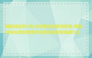 网站域名和URL对谷歌排名有何影响_网站内容长度和频率对谷歌排名的影响是什么