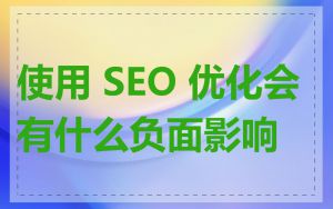 使用 SEO 优化会有什么负面影响