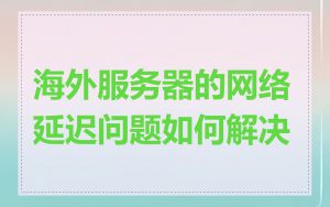 海外服务器的网络延迟问题如何解决