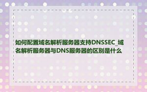 如何配置域名解析服务器支持DNSSEC_域名解析服务器与DNS服务器的区别是什么