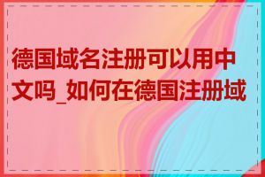 德国域名注册可以用中文吗_如何在德国注册域名