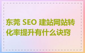 东莞 SEO 建站网站转化率提升有什么诀窍