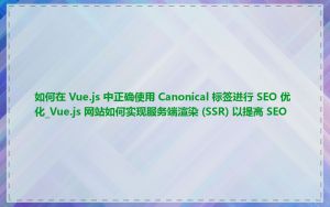 如何在 Vue.js 中正确使用 Canonical 标签进行 SEO 优化_Vue.js 网站如何实现服务端渲染 (SSR) 以提高 SEO