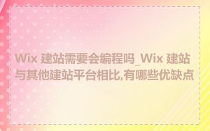 Wix 建站需要会编程吗_Wix 建站与其他建站平台相比,有哪些优缺点