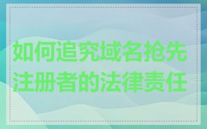 如何追究域名抢先注册者的法律责任