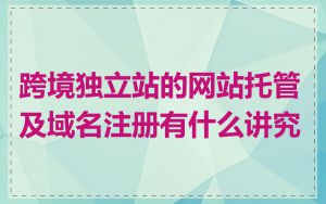 跨境独立站的网站托管及域名注册有什么讲究