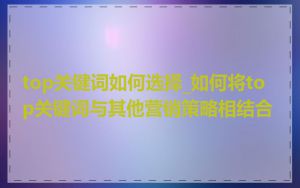 top关键词如何选择_如何将top关键词与其他营销策略相结合