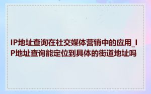 IP地址查询在社交媒体营销中的应用_IP地址查询能定位到具体的街道地址吗