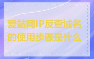 爱站网IP反查域名的使用步骤是什么