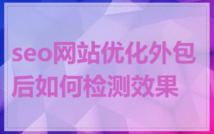 seo网站优化外包后如何检测效果