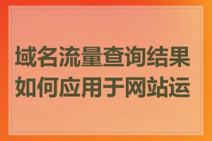 域名流量查询结果如何应用于网站运营