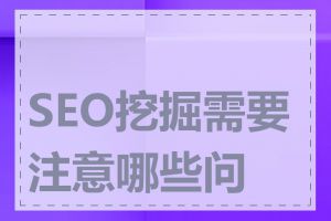 SEO挖掘需要注意哪些问题