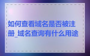 如何查看域名是否被注册_域名查询有什么用途