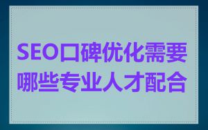 SEO口碑优化需要哪些专业人才配合