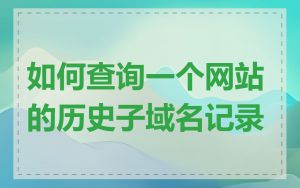 如何查询一个网站的历史子域名记录