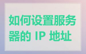 如何设置服务器的 IP 地址