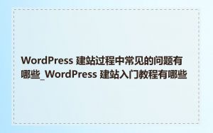 WordPress 建站过程中常见的问题有哪些_WordPress 建站入门教程有哪些