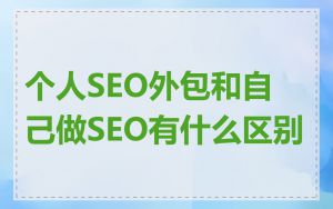 个人SEO外包和自己做SEO有什么区别