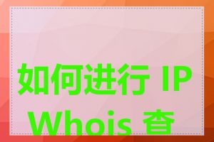 如何进行 IP Whois 查询