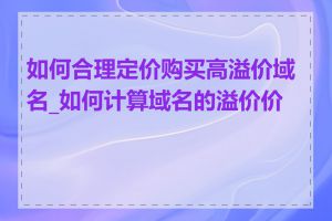 如何合理定价购买高溢价域名_如何计算域名的溢价价值