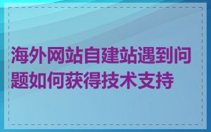 海外网站自建站遇到问题如何获得技术支持