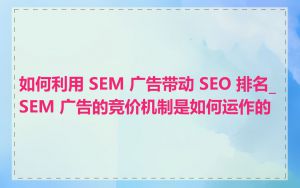 如何利用 SEM 广告带动 SEO 排名_SEM 广告的竞价机制是如何运作的