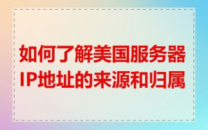 如何了解美国服务器IP地址的来源和归属