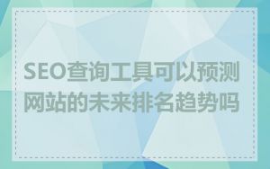 SEO查询工具可以预测网站的未来排名趋势吗