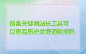 搜索关键词站长工具可以查看历史关键词数据吗