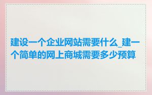 建设一个企业网站需要什么_建一个简单的网上商城需要多少预算